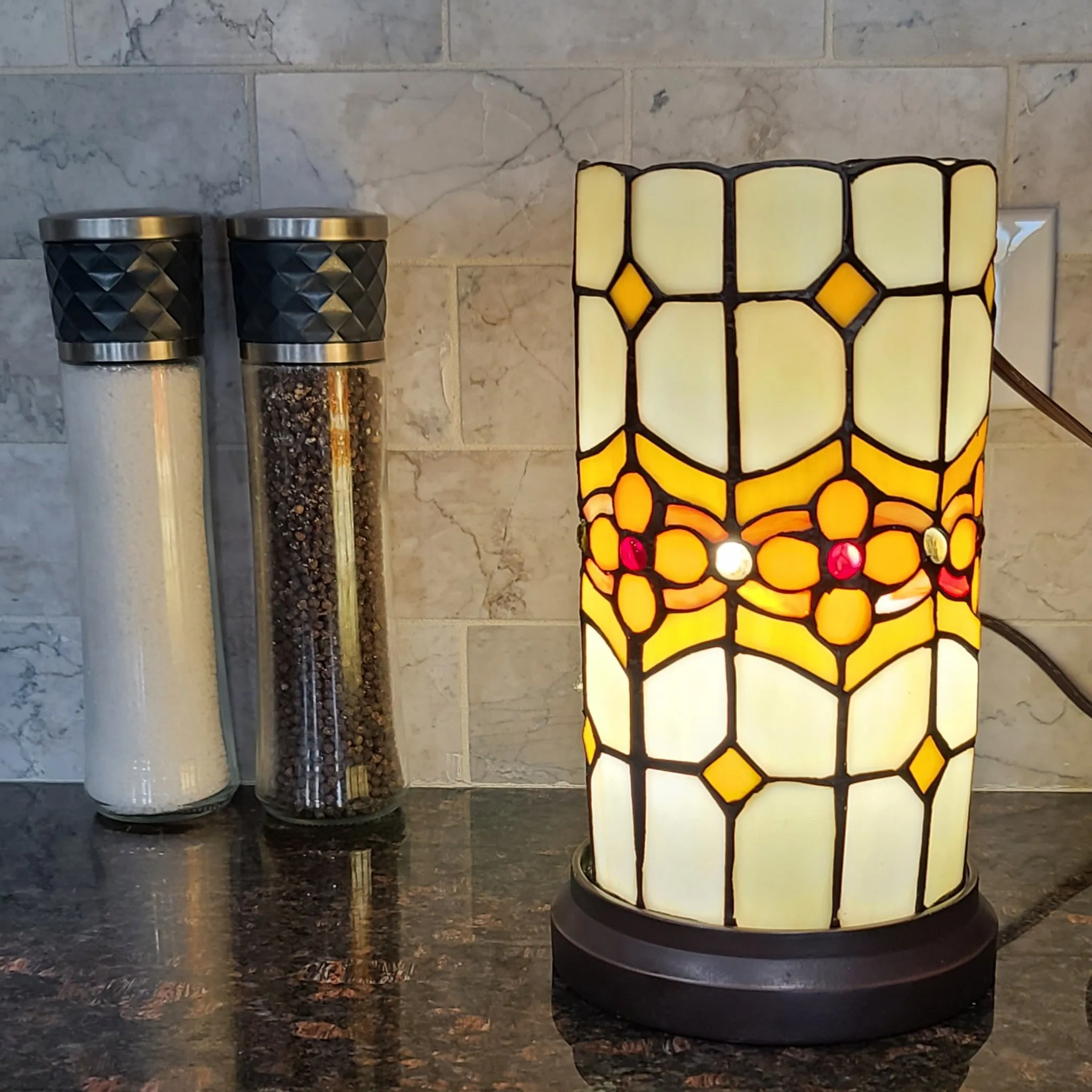 11" Tiffany Style Mosaic Tile Accent Table Lamp By Homeroots