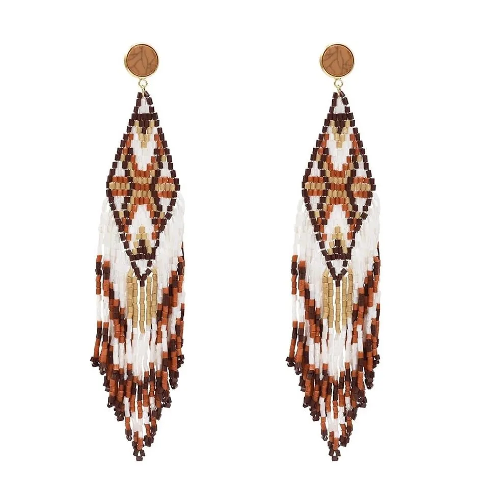 ADAMAN BROWN DROP EARRINGS