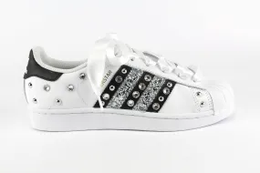 Adidas Superstar J Strass Glitter & Lacci Raso