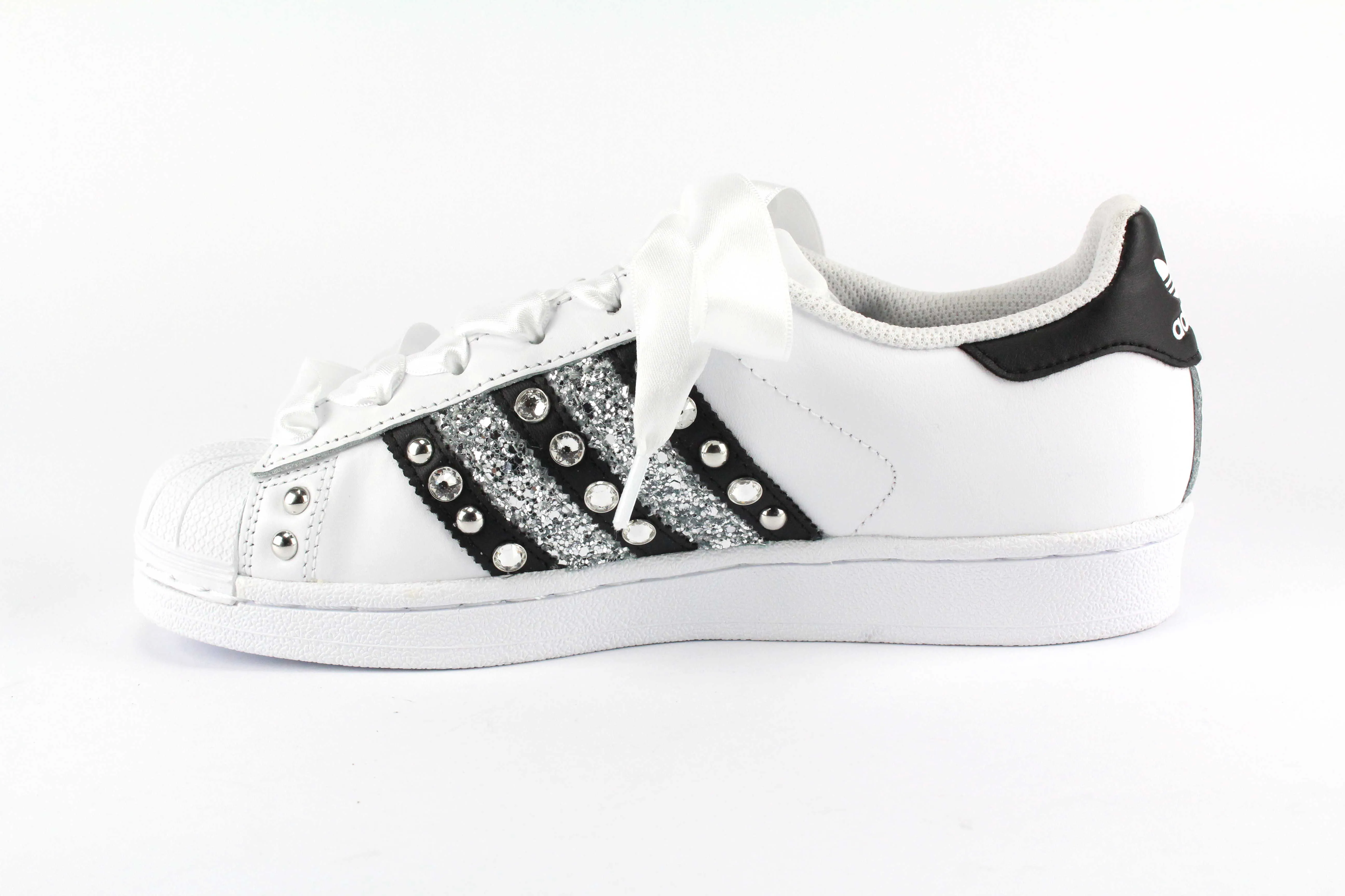 Adidas Superstar J Strass Glitter & Lacci Raso