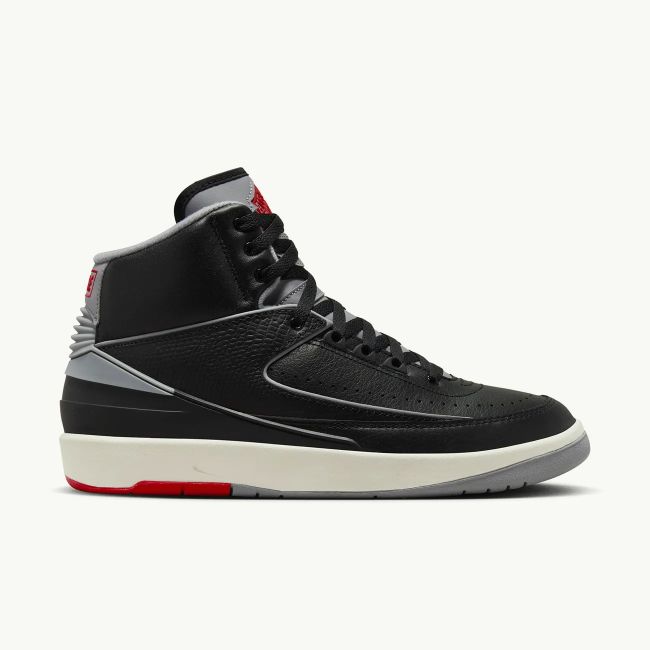 AIR JORDAN 2 RETRO BLACK CEMENT GREY FIRE RED SAIL