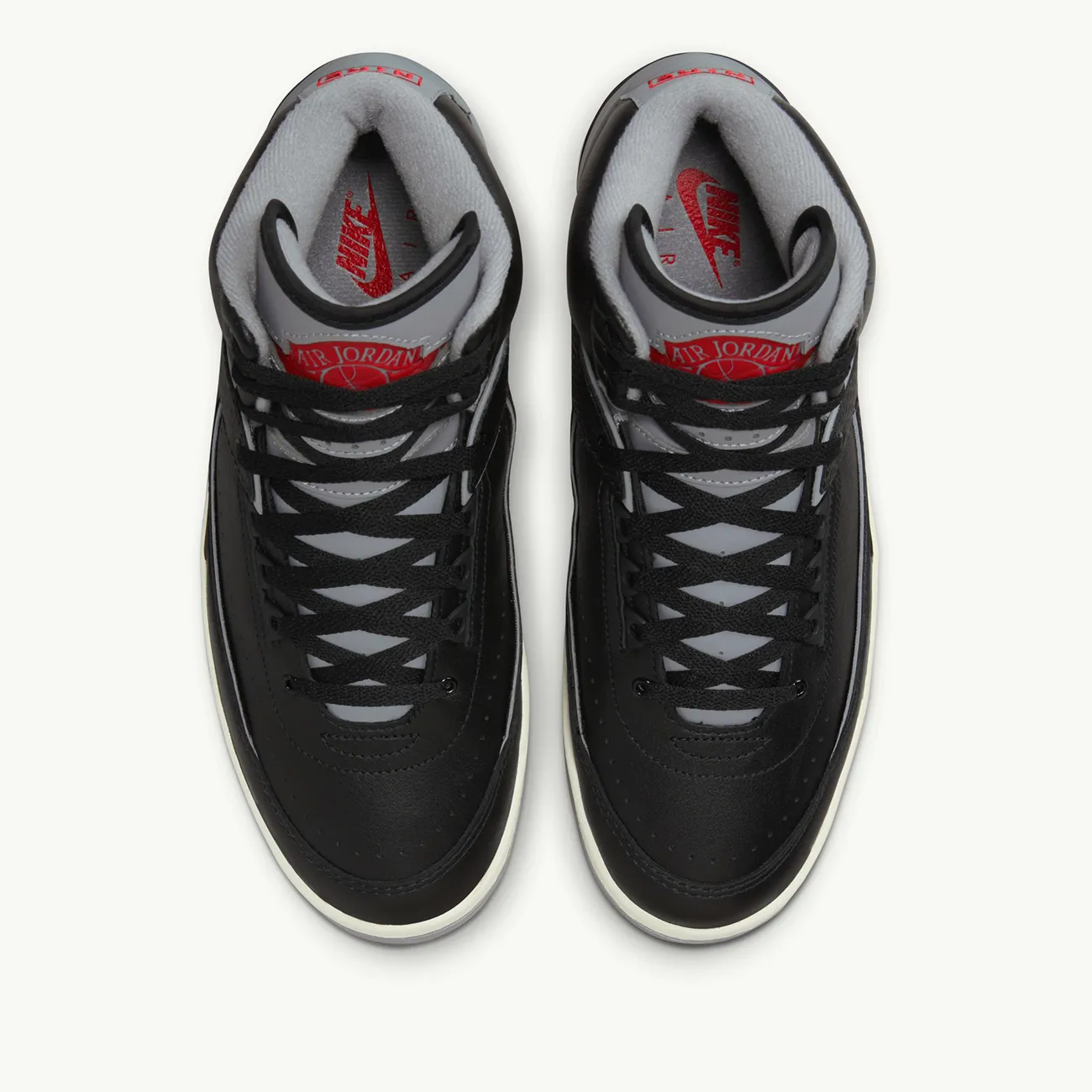 AIR JORDAN 2 RETRO BLACK CEMENT GREY FIRE RED SAIL