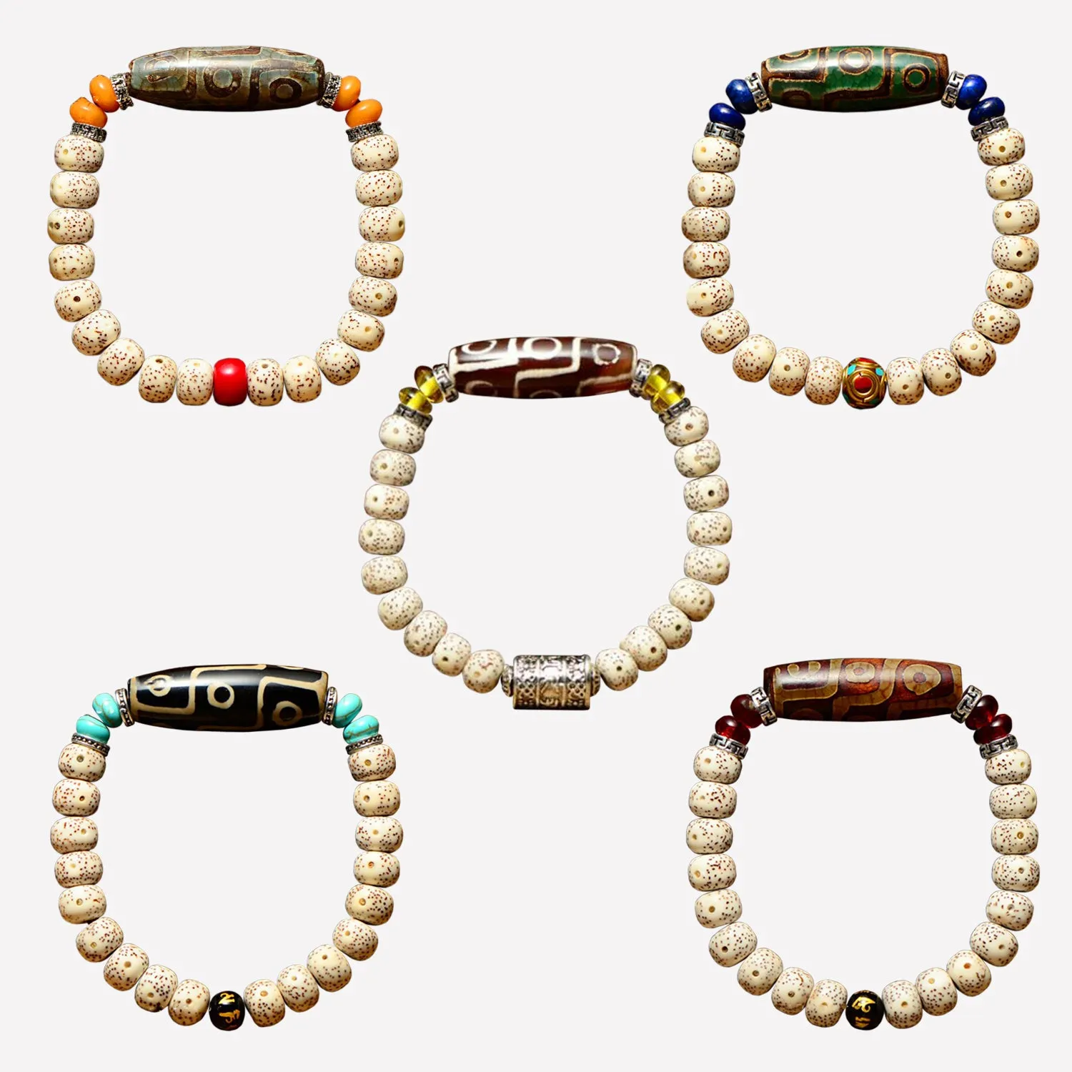 All Natural Tibetan Mala Bead-Style Bracelet Fashion & Meditation Accessory