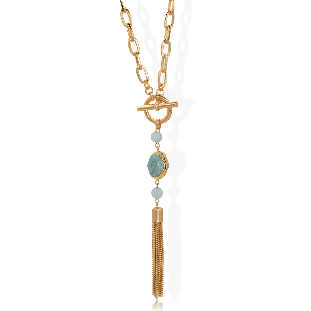 Amazonite Stone X Tassel long strand