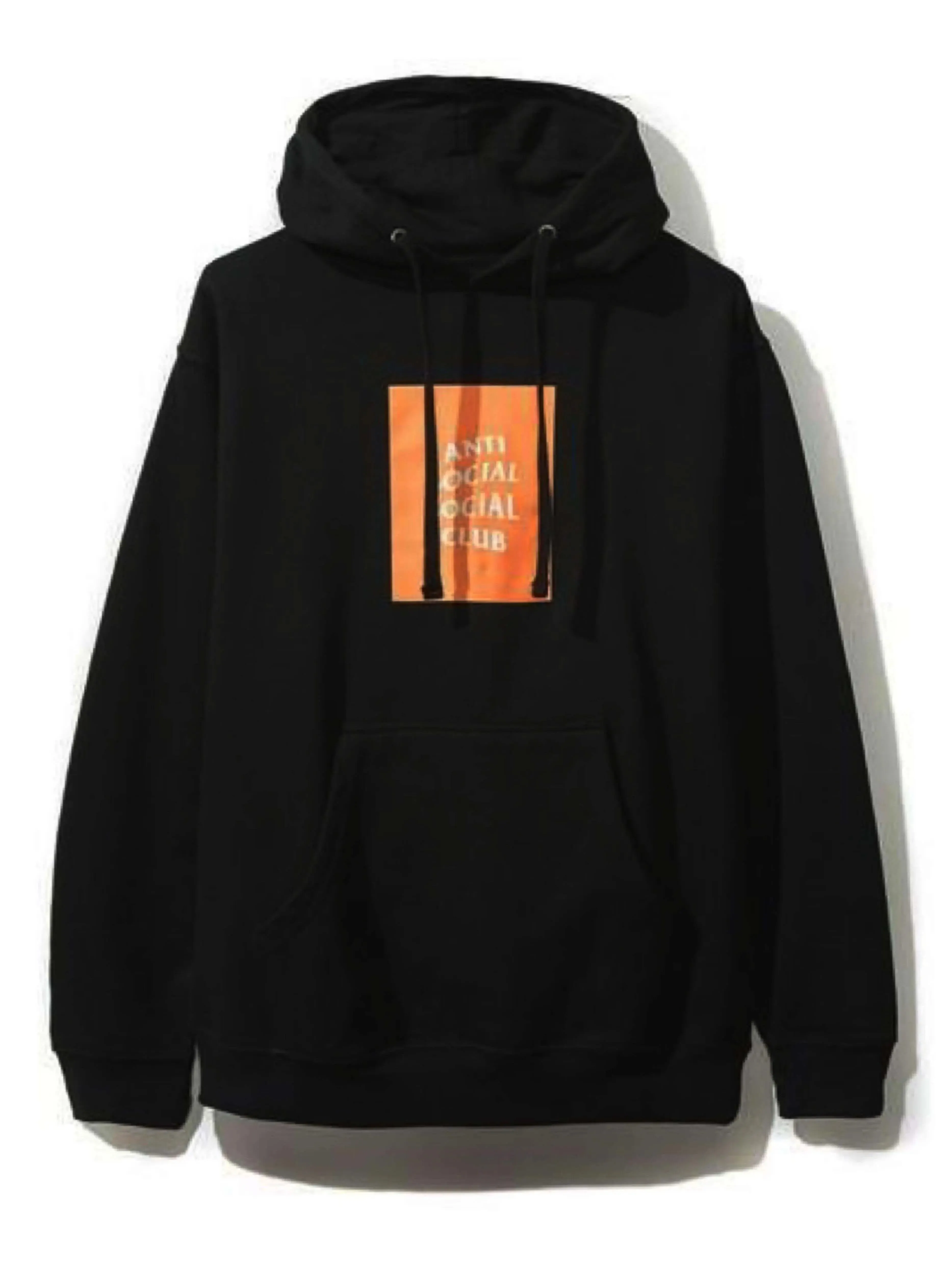 Anti Social Social Club Box Logo Neon Hoodie Orange