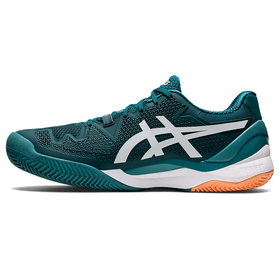 Asics Gel Resolution Herringbone/Clay Tennis Shoes - Velvet Pine/White