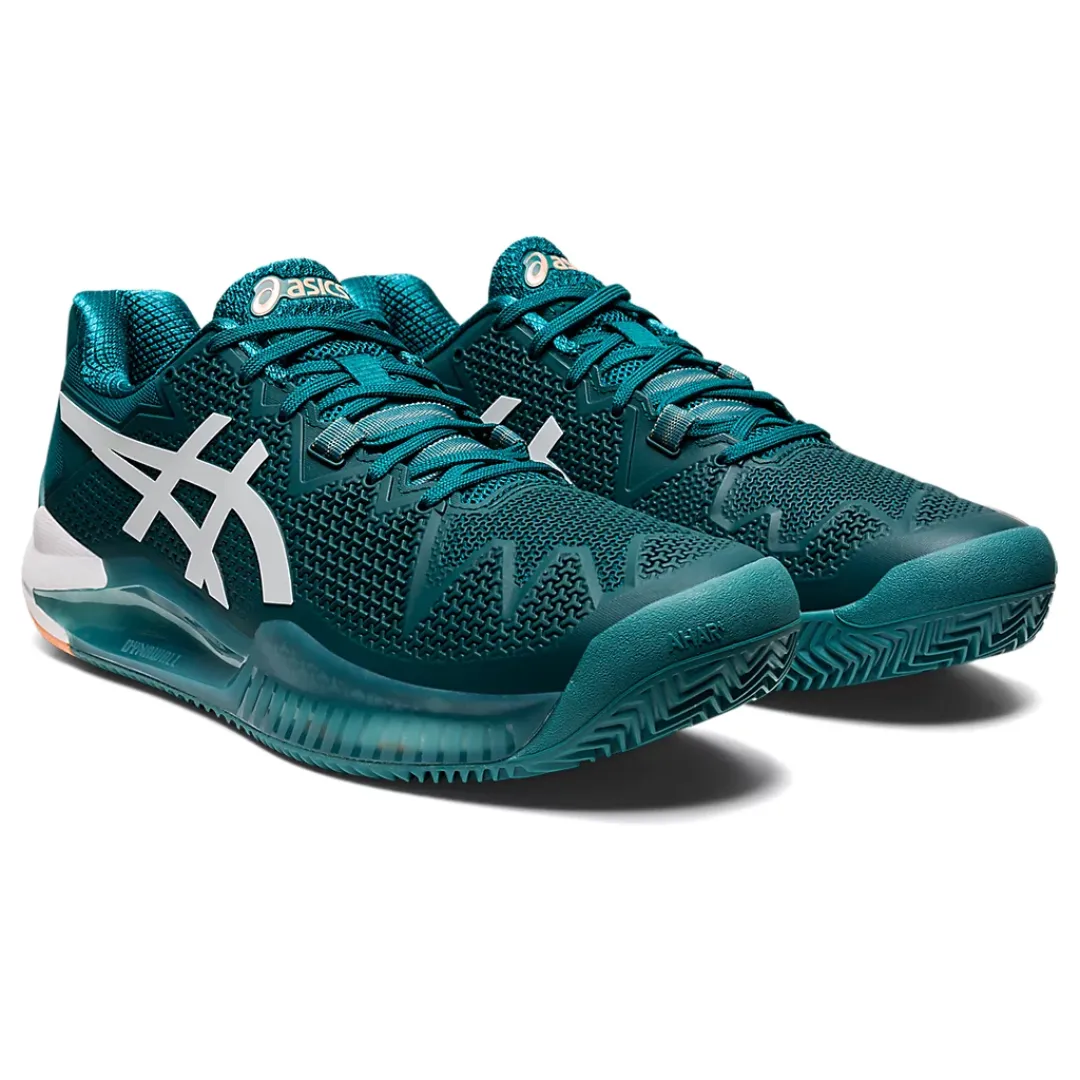 Asics Gel Resolution Herringbone/Clay Tennis Shoes - Velvet Pine/White