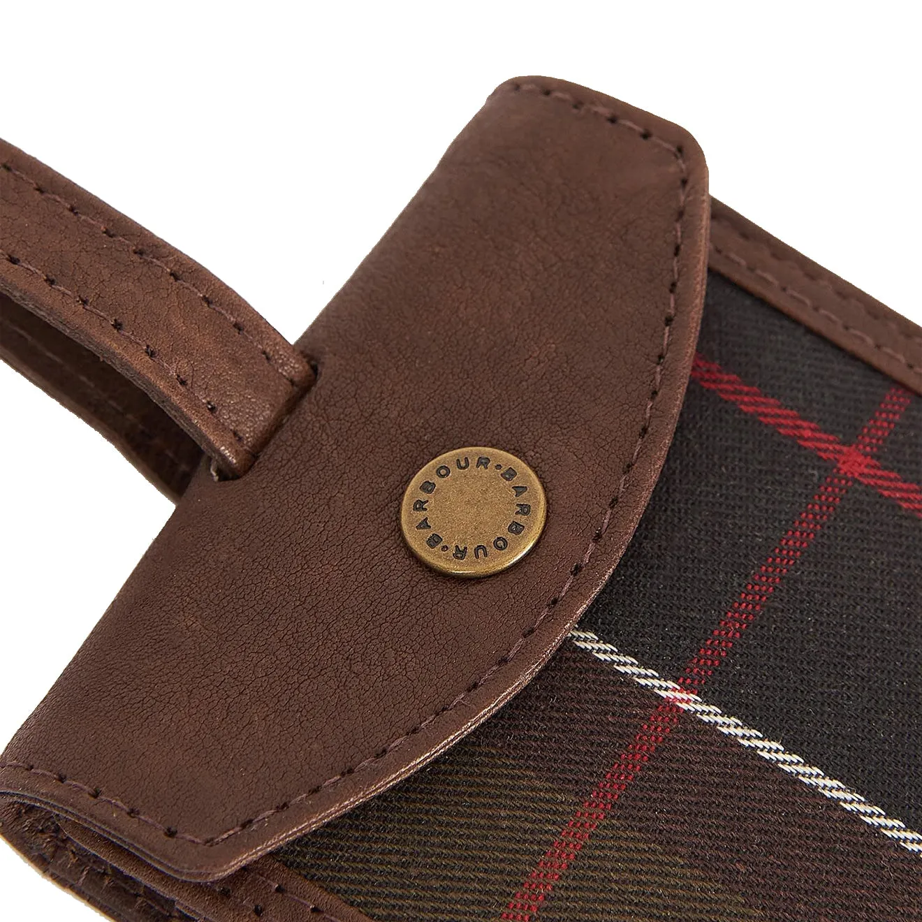 Barbour Leather & Tartan Travel Gift Set Classic Tartan / Brown