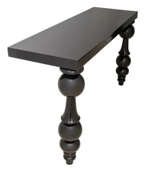 Baroque Revival Retro Black Lacquer Console Table