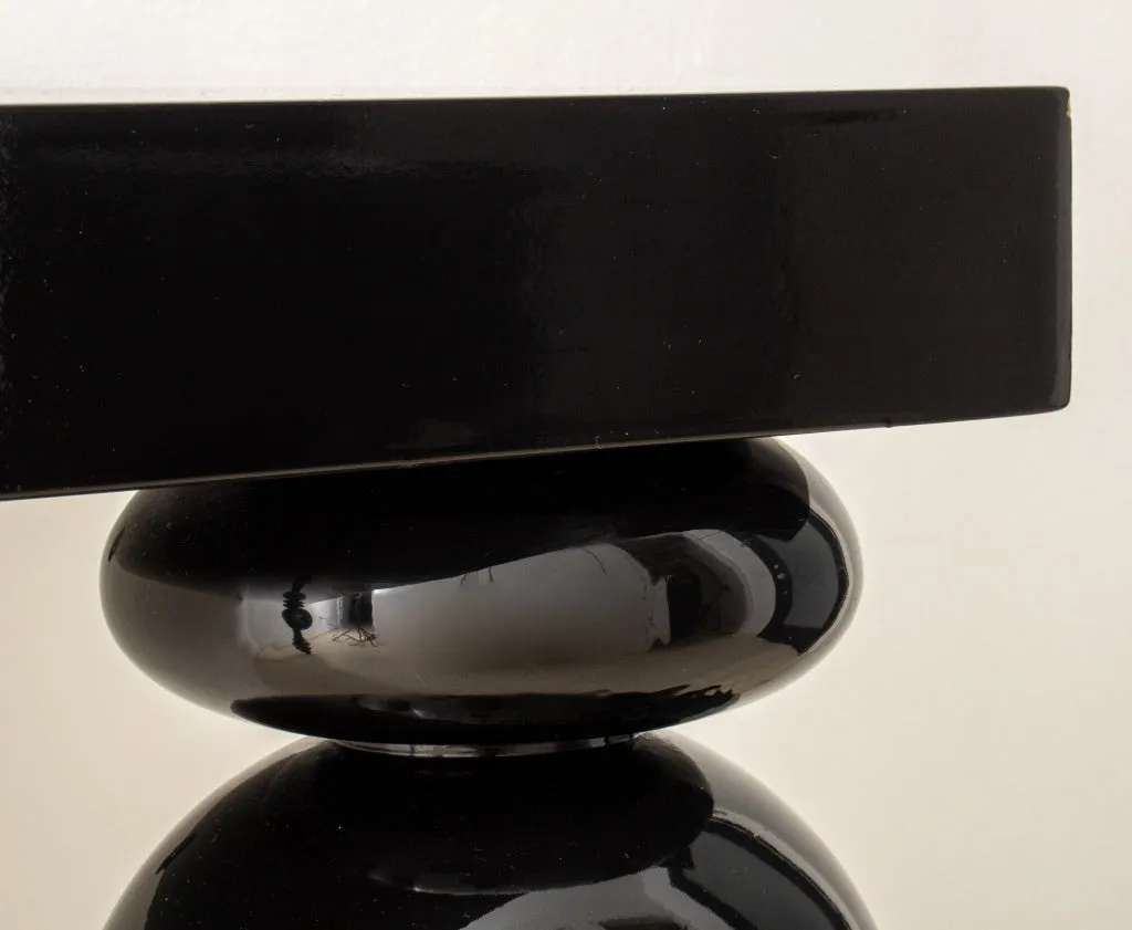 Baroque Revival Retro Black Lacquer Console Table