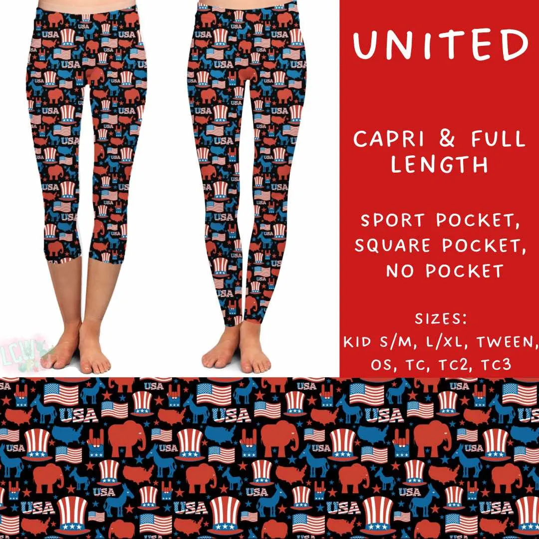 Batch #186 - Vote Collection - Closes 8/27 - ETA early Oct. - United Full and Capri Length Leggings