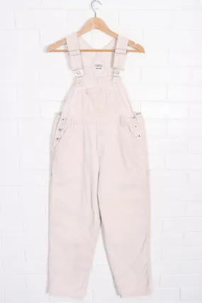 Beige Corduroy Long Carpenter Overalls (S)