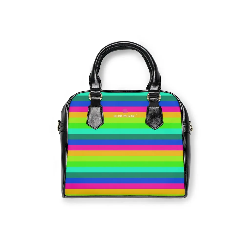 Best Rainbow Small Handbag, Colorful Best Designer Ladies' 9.45" x 8.27" Shoulder Handbag