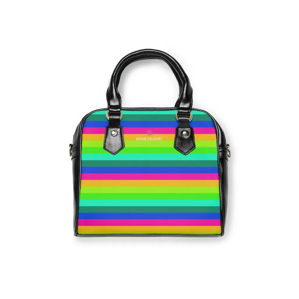 Best Rainbow Small Handbag, Colorful Best Designer Ladies' 9.45" x 8.27" Shoulder Handbag