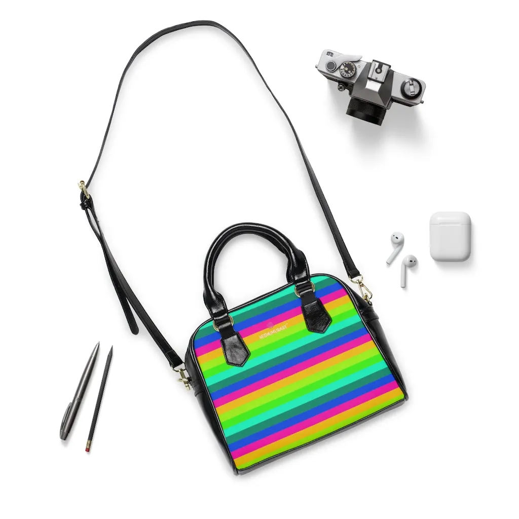 Best Rainbow Small Handbag, Colorful Best Designer Ladies' 9.45" x 8.27" Shoulder Handbag