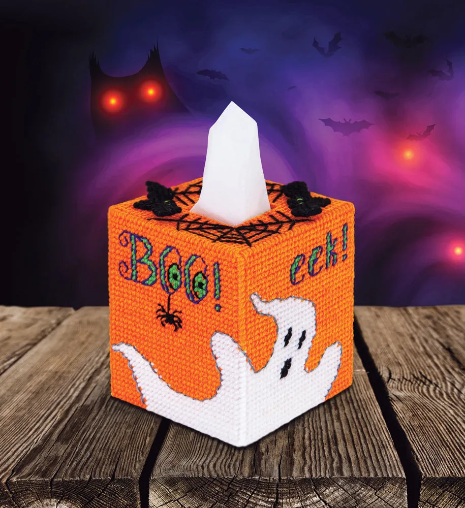 Boo-Ger Tissue Box Cover Plastic Canvas Kit