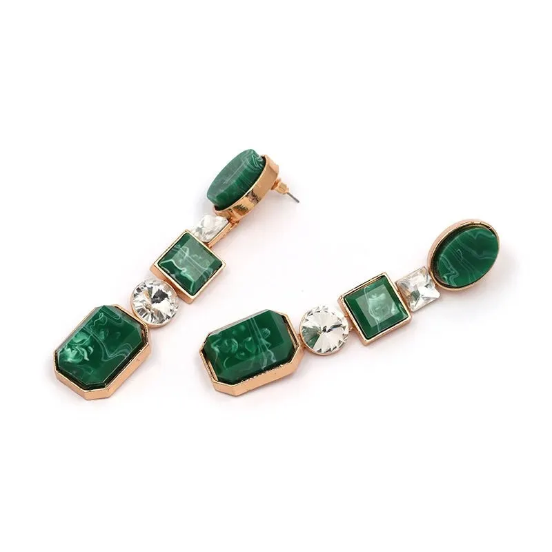 CAPRAÏA EMERALD GREEN CRISTAL EARRINGS