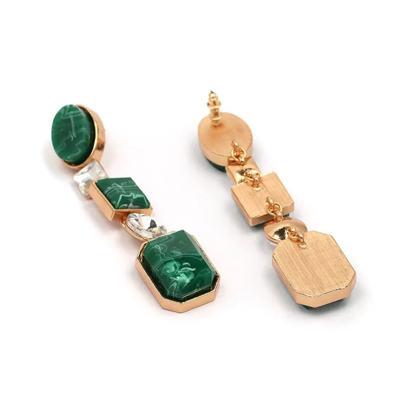 CAPRAÏA EMERALD GREEN CRISTAL EARRINGS