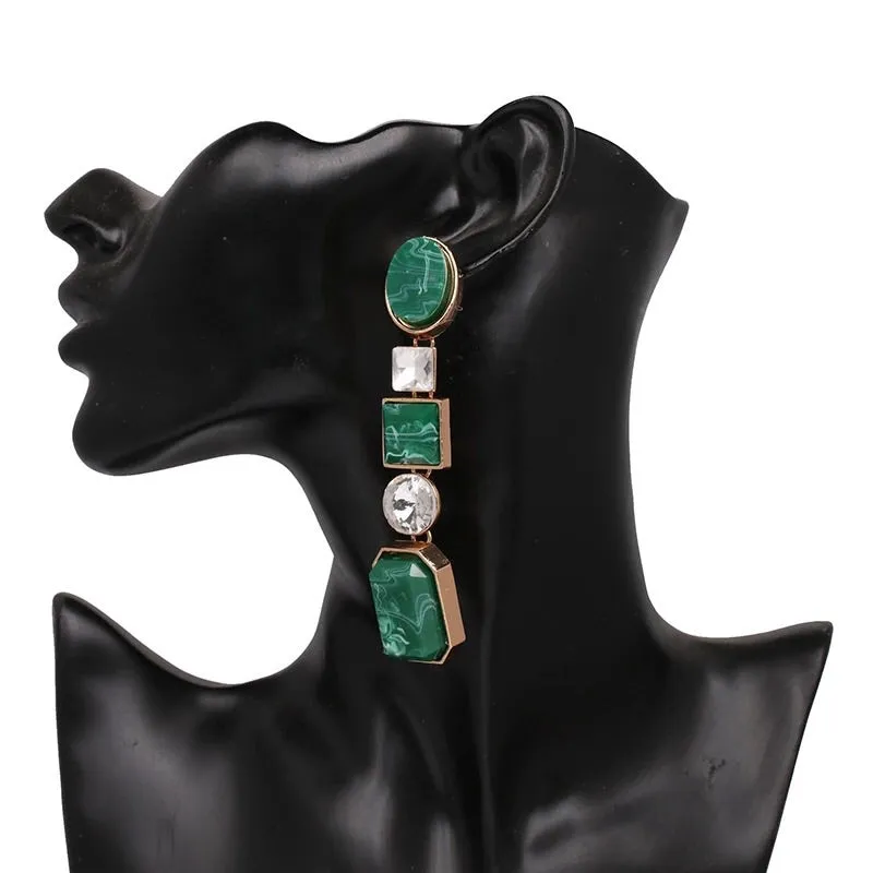 CAPRAÏA EMERALD GREEN CRISTAL EARRINGS