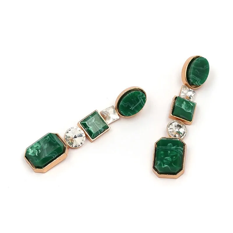 CAPRAÏA EMERALD GREEN CRISTAL EARRINGS