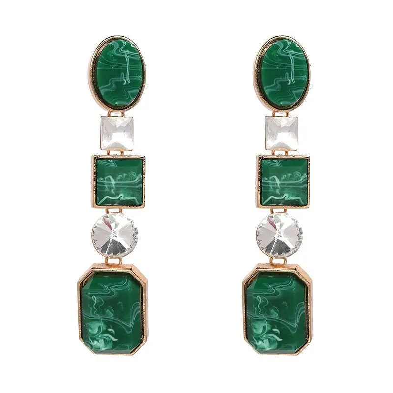 CAPRAÏA EMERALD GREEN CRISTAL EARRINGS