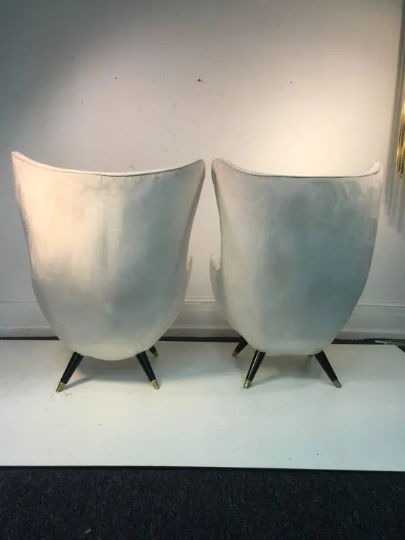 Carlo Mollino Style Italian Modern Sculptural Lounge Chairs