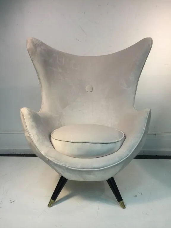 Carlo Mollino Style Italian Modern Sculptural Lounge Chairs