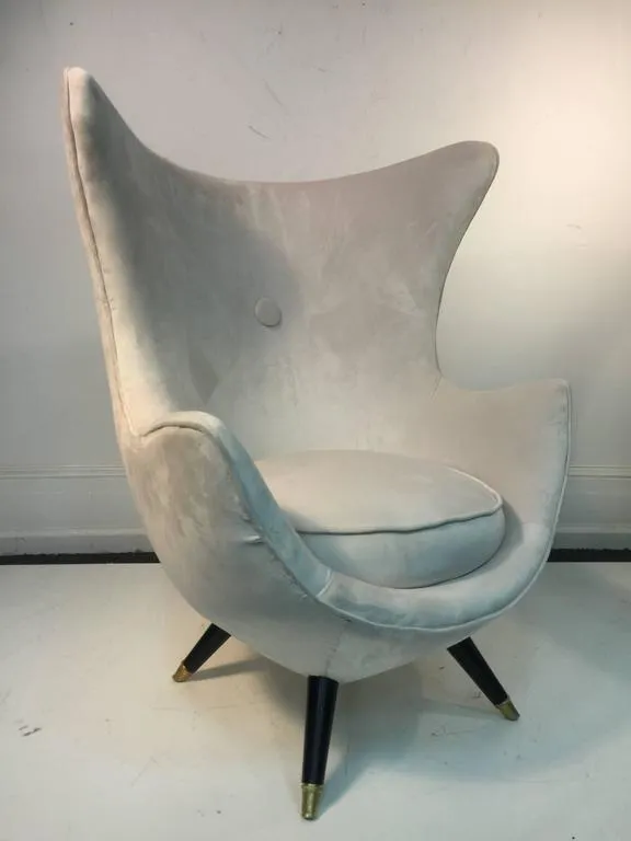 Carlo Mollino Style Italian Modern Sculptural Lounge Chairs