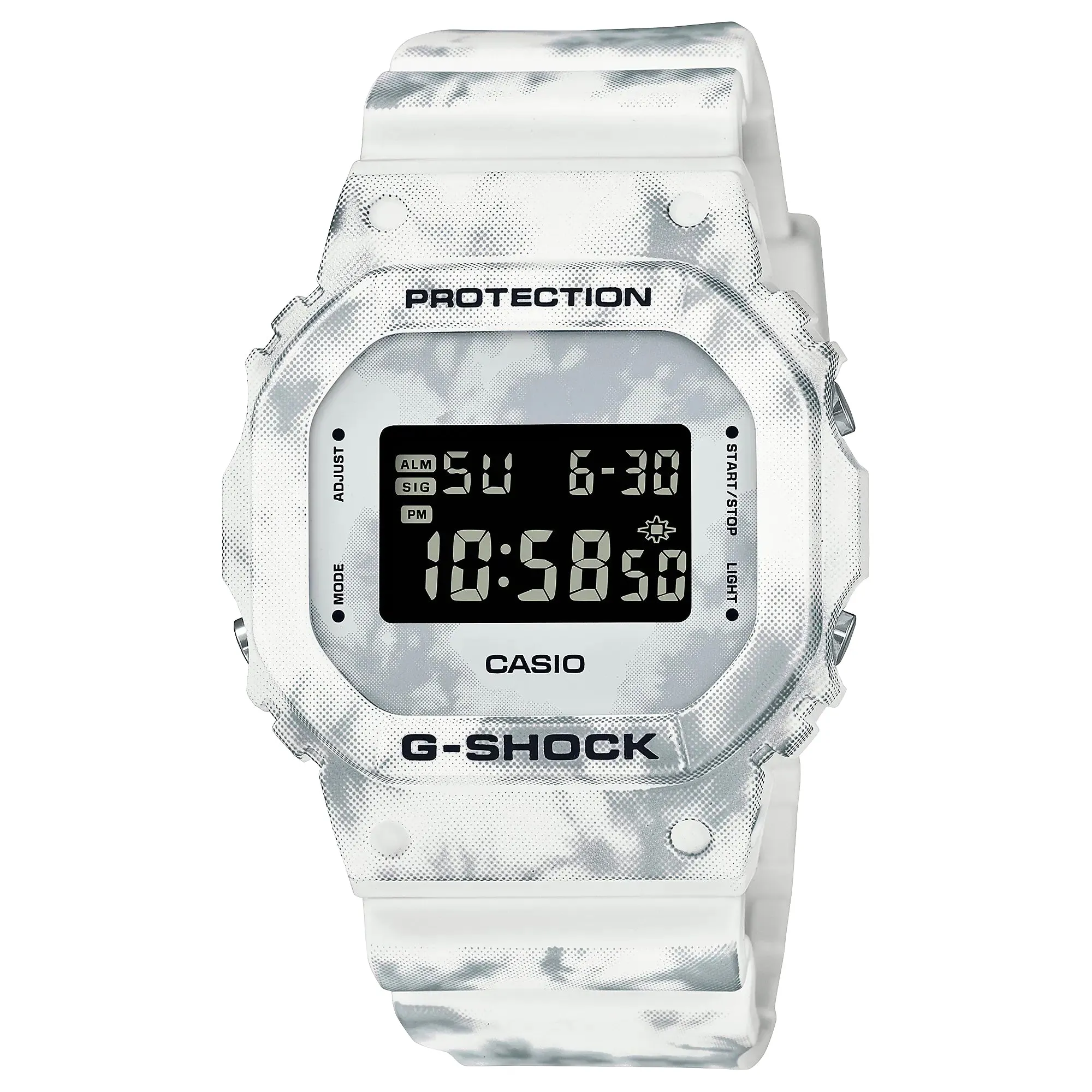 CASIO G-SHOCK DW5600GC-7 White Snow Grunge Camo Digital Watch