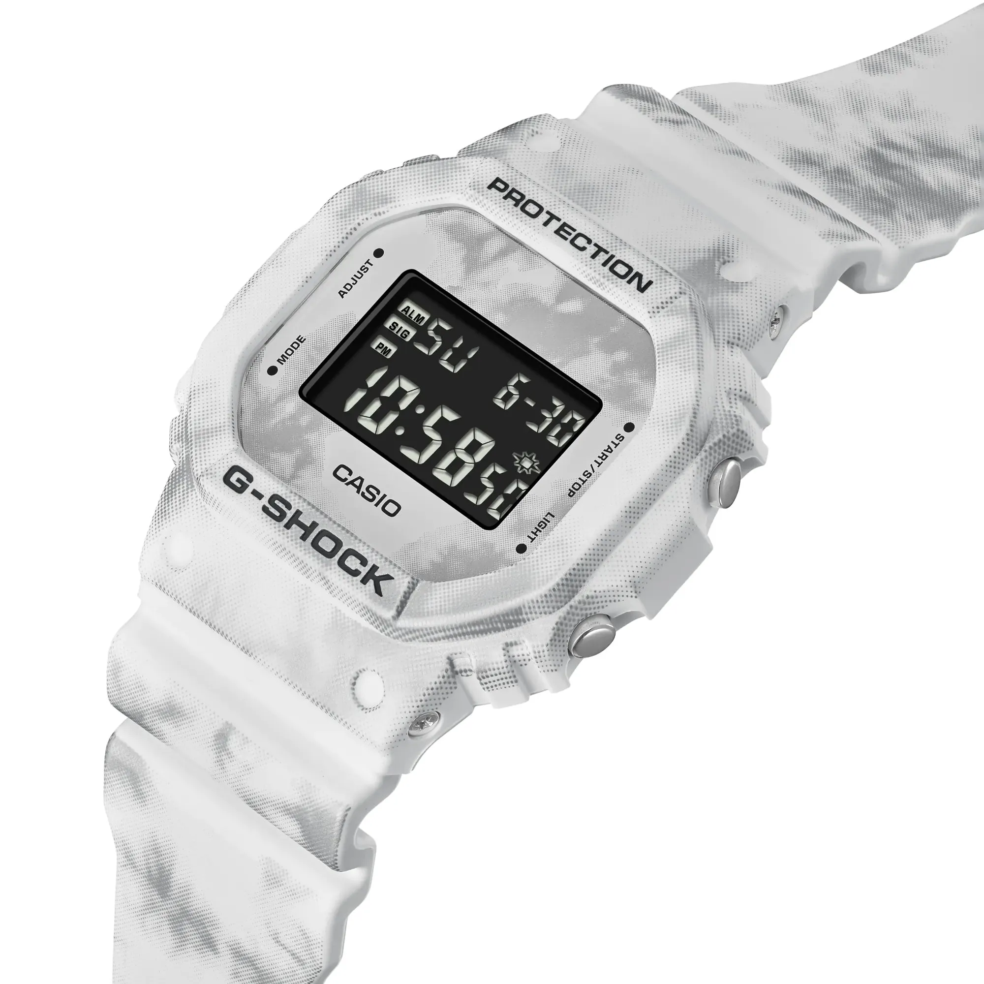 CASIO G-SHOCK DW5600GC-7 White Snow Grunge Camo Digital Watch