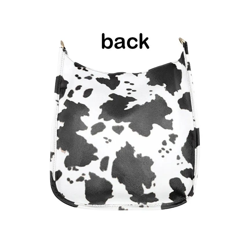 Cattle Patterned Faux Leather Crossbody Bag