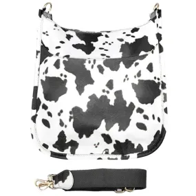 Cattle Patterned Faux Leather Crossbody Bag