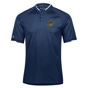 Combat Charged Big EGA Embroidered Mock Collar Performance Polo