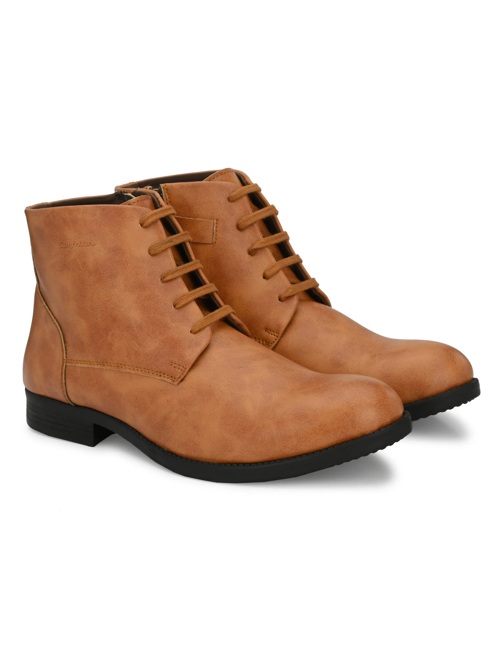 Conor Tan Lace-Up Boots