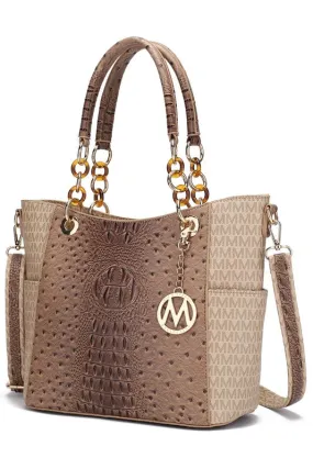 Crocodile Print Faux Leather Tote Bag