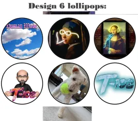 Customize your own 2D ball style edible image lollipop