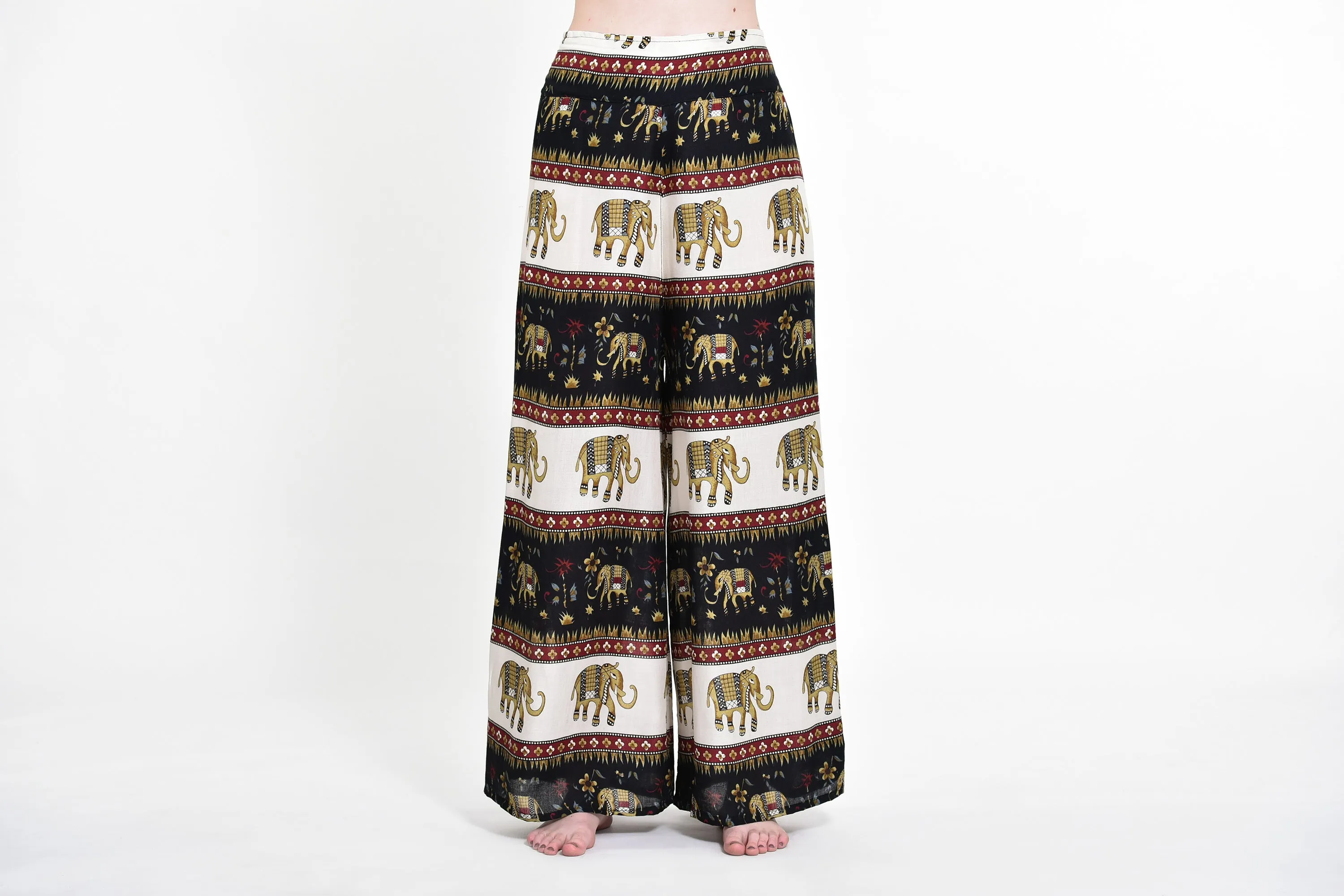 Elephant Bliss Palazzo Style Elephant Pants in Black