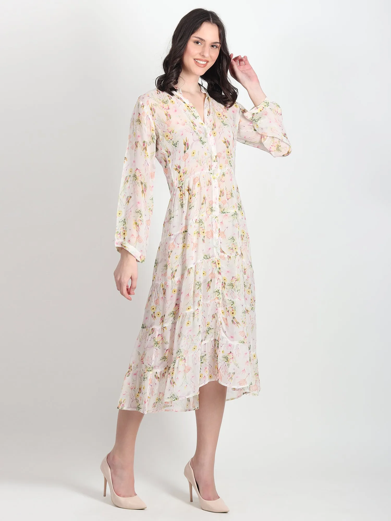 Emily Floral Printed Georgette Dress