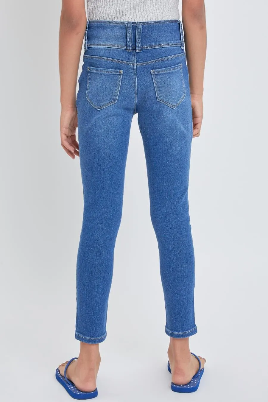 Girls 3 Button Skinny Jeans