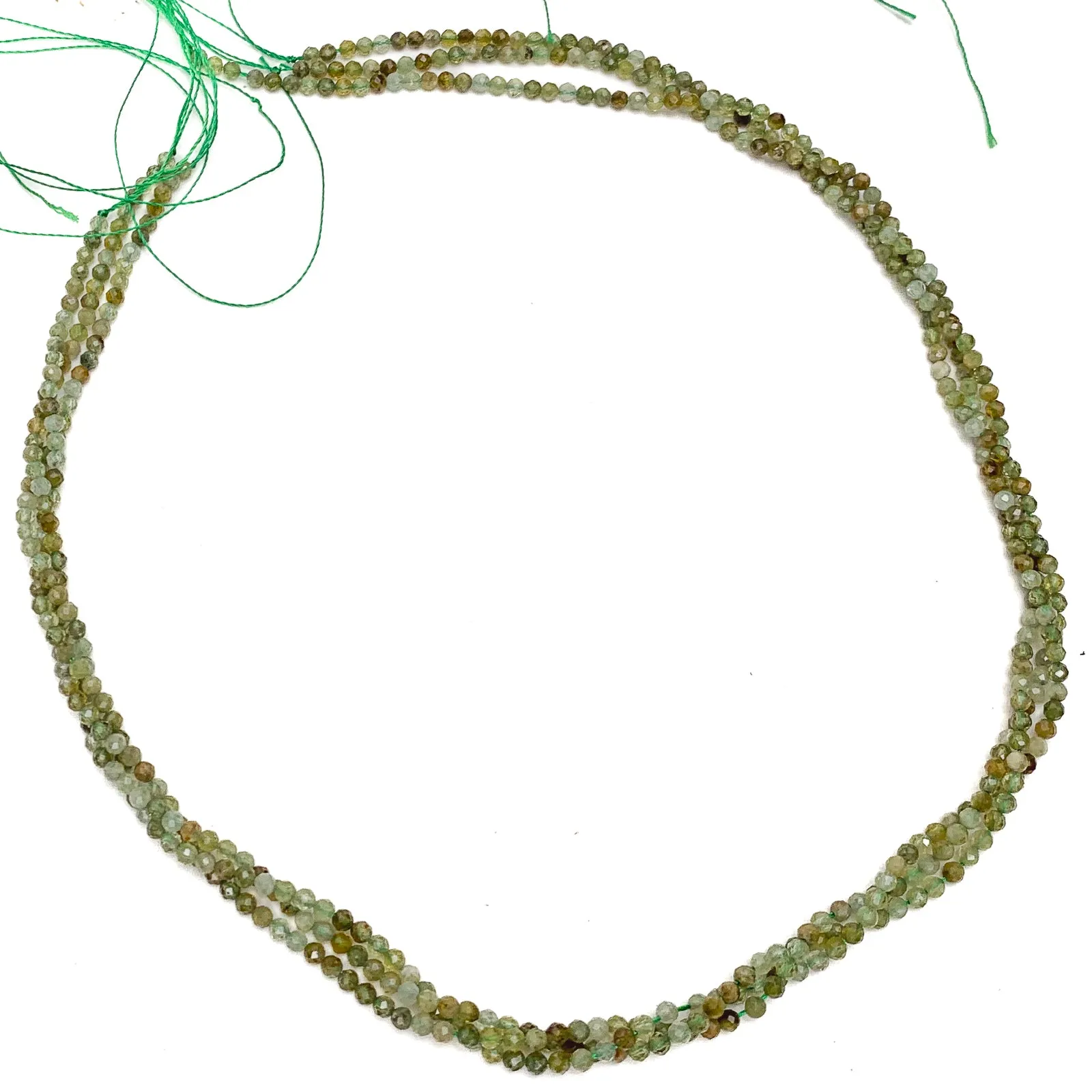 Green Garnet 2.5mm Faceted Rounds Bead Strand