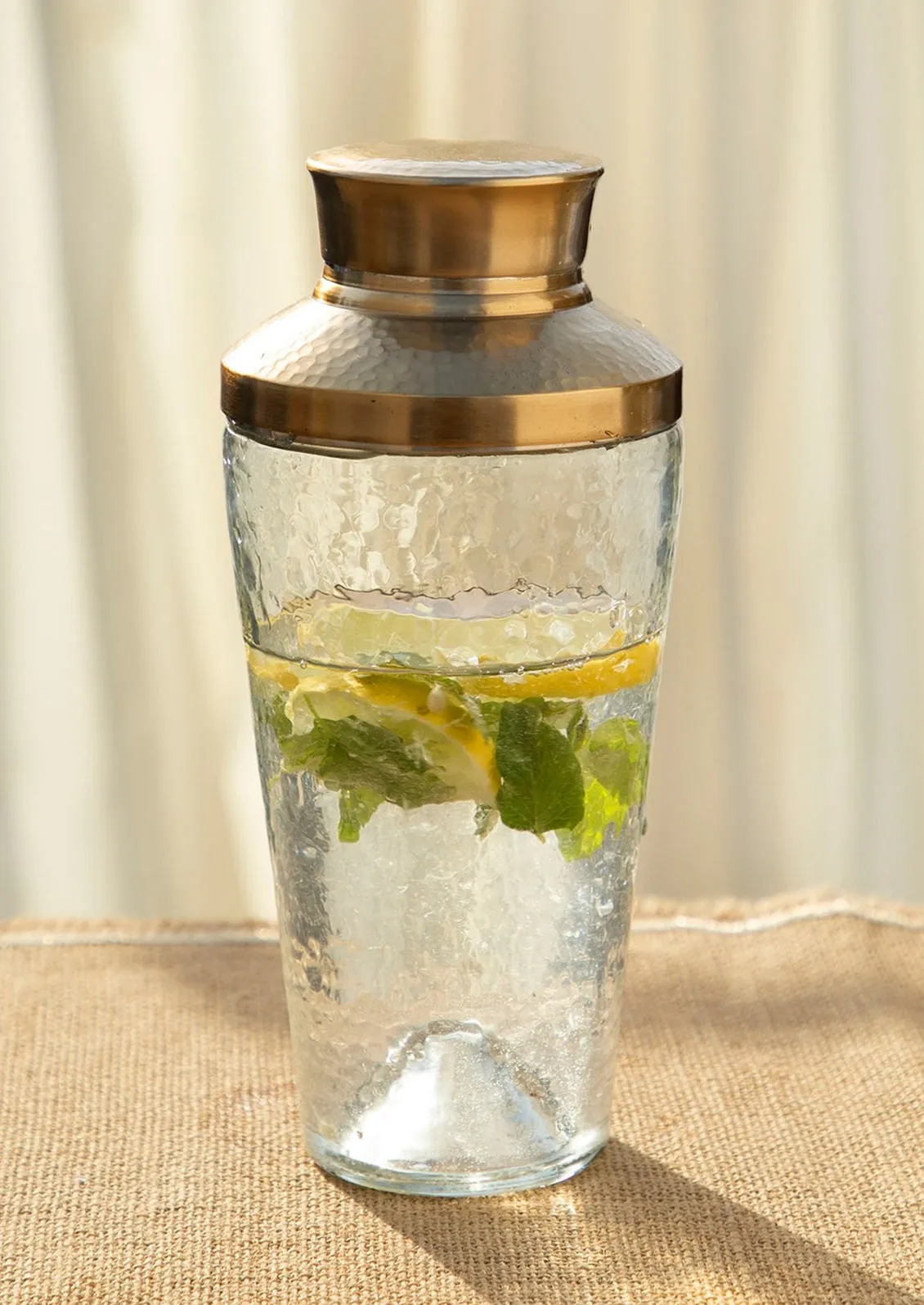 Hammered Glass Cocktail Shaker