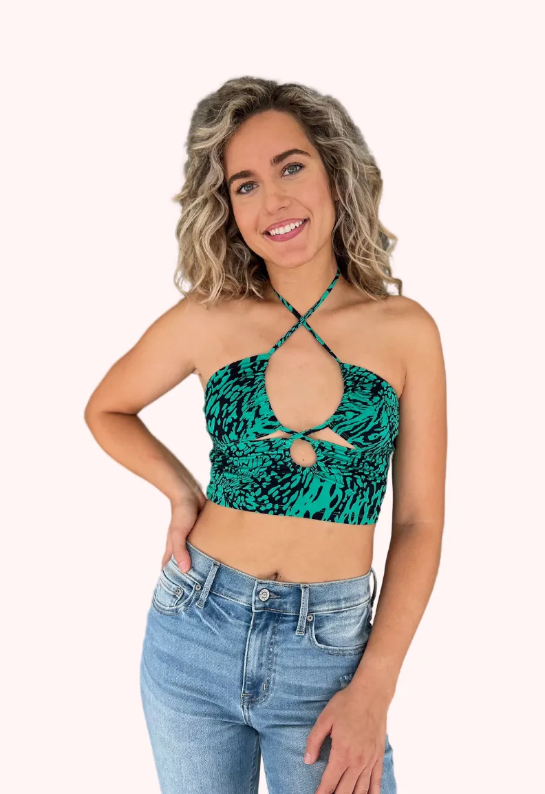 Hazel Leopard Criss Cross Top