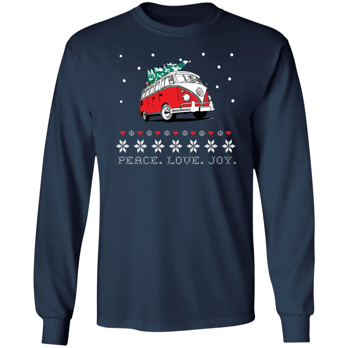 Hippie Van Holiday- Long Sleeves T-Shirt