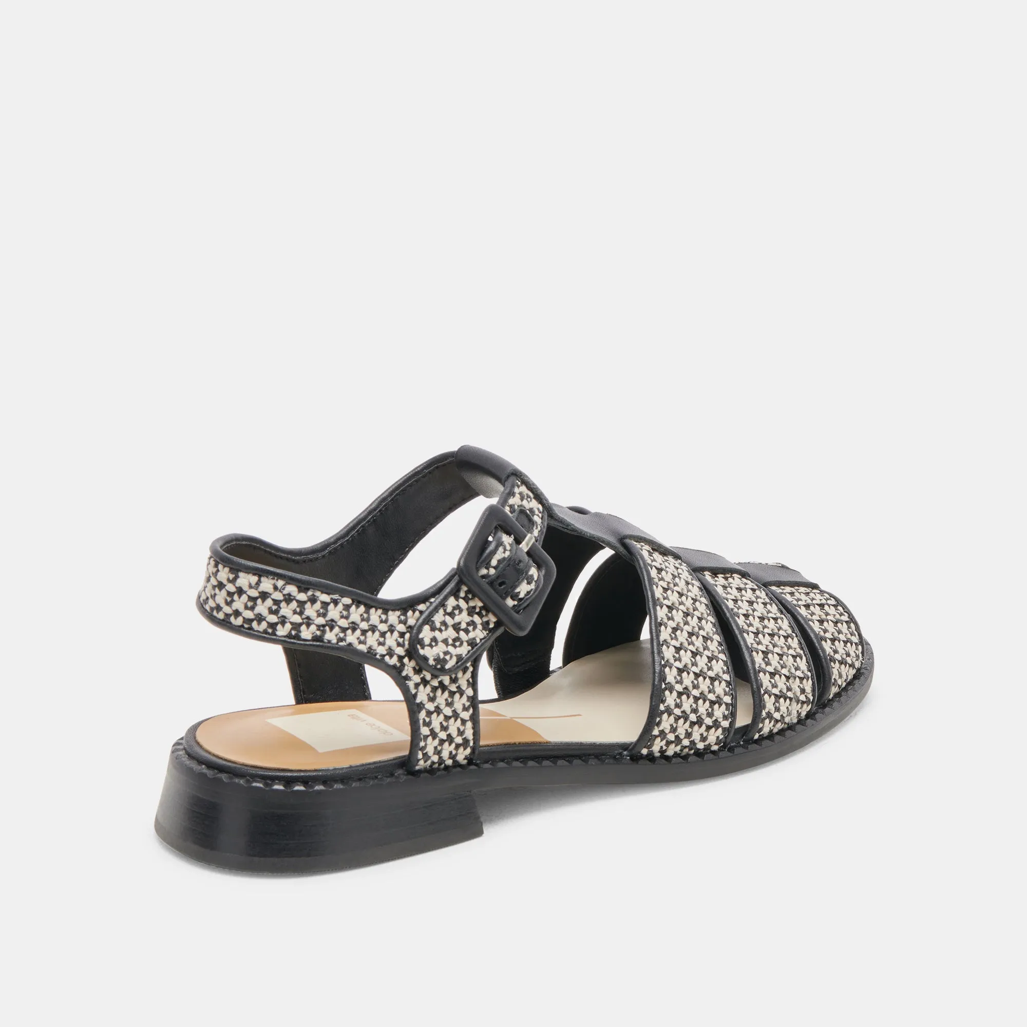 HOLIS SANDALS BLACK MULTI RAFFIA