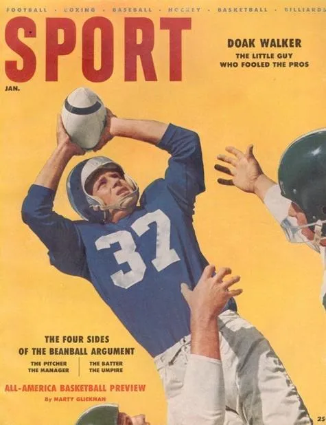 January 1956 Sport Cover (Doak Walker, Detroit Lions)