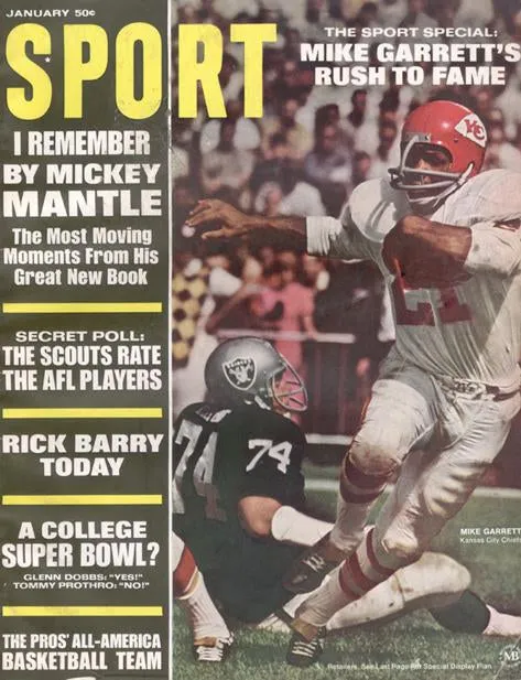 January 1968 SPORT Cover (Mike Garrett, Kansas City Chiefs)