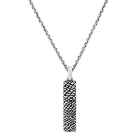 JOHN VARVATOS MEN'S STERLING SILVER SNAKESKIN TEXTURE PENDANT NECKLACE