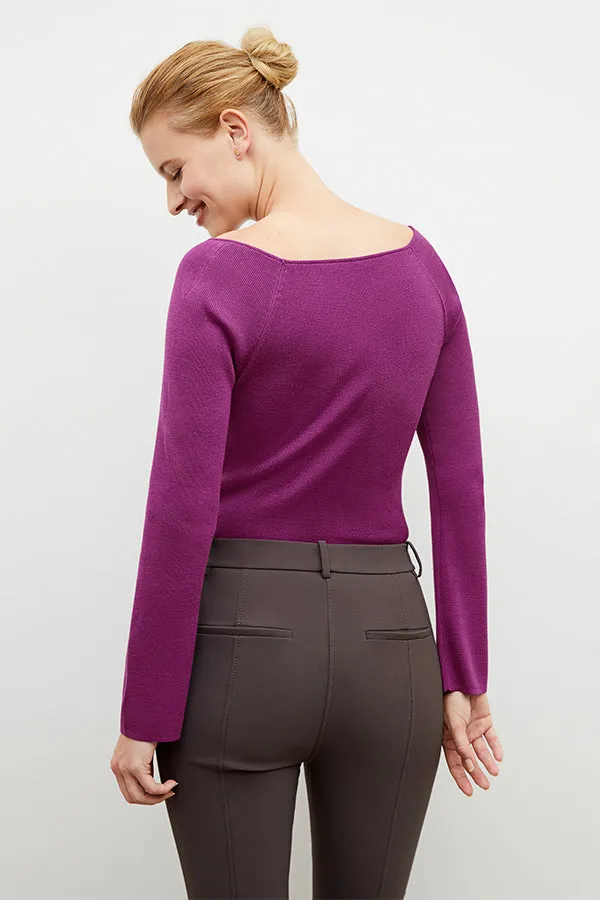 Joya Top - Silk Jersey :: Purple Jasper