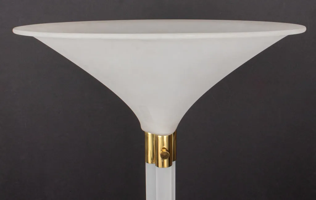 Karl Springer Postmodern Lucite Torchiere Lamp