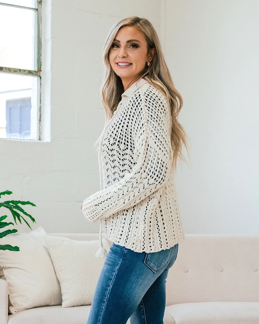 Kate Ivory Open Knit Sweater